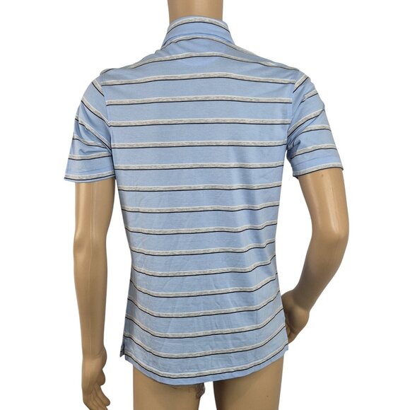 Daniel Cremieux Men's Polo Shirt Size S Blue White Striped Short Sleeve (14) - Picture 3 of 11